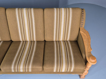 Vintage Danish Three Seater Settee Kjaernulf Style Oak Frame EB11313 M3SS8