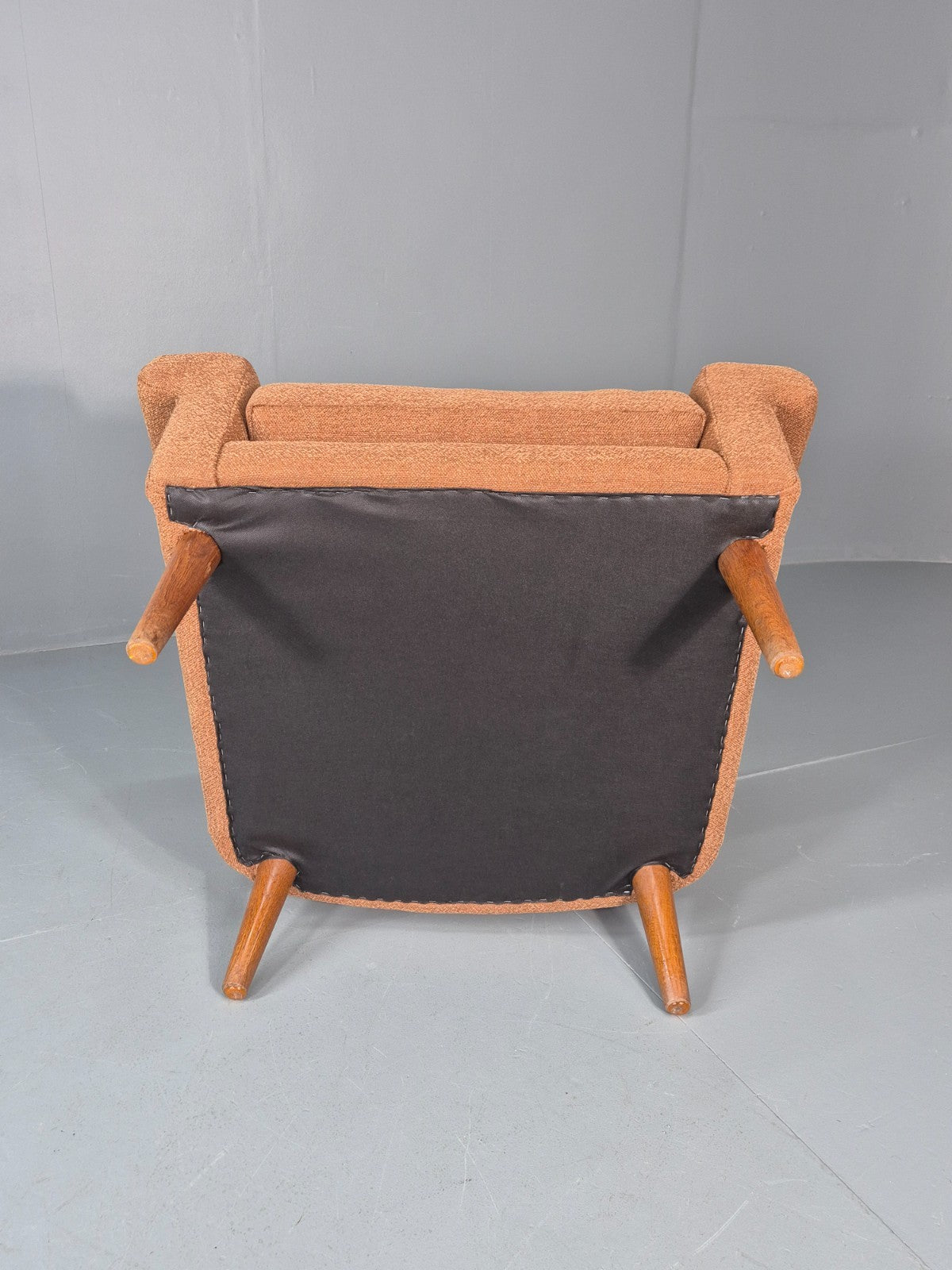 Mid Century Lounge Chair Danish 1960s New Upholstery Retro Teak Leg EB11020 MNOR6