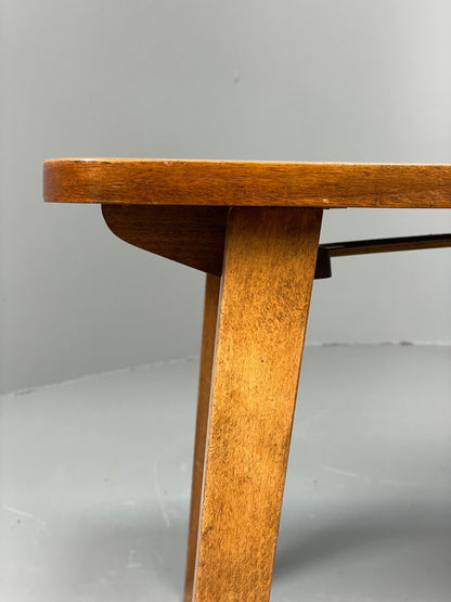 Vintage 1940s Side Table Walnut Top Folding Legs Eastern European EB11243 MWOO8