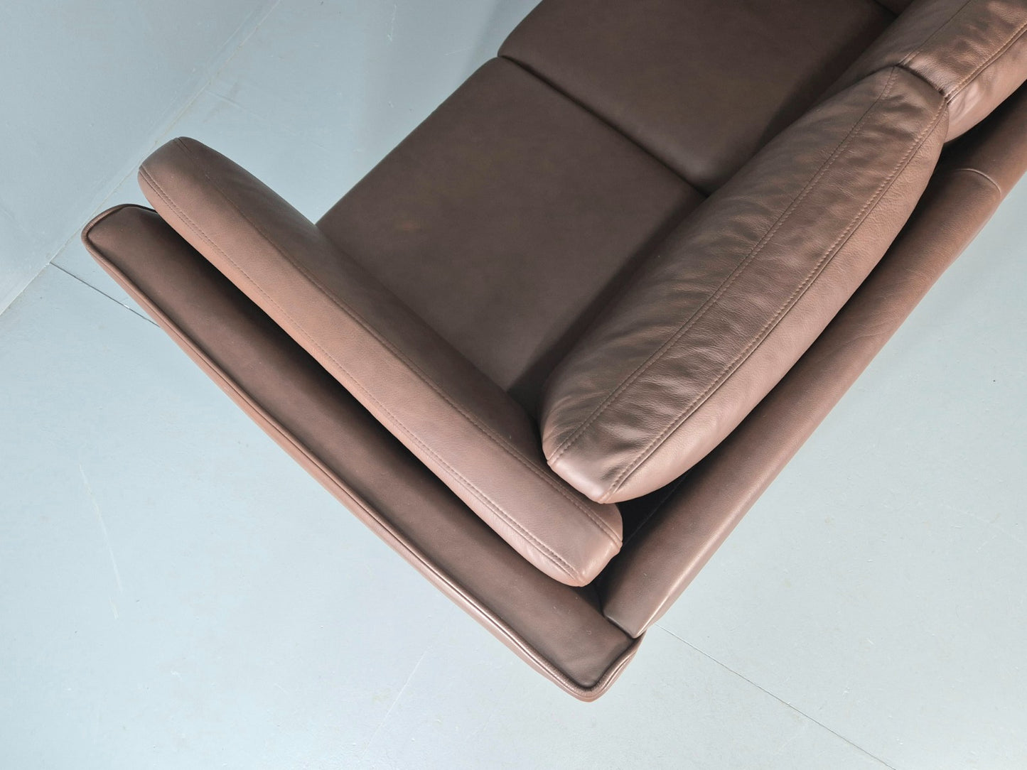 Vintage 2 Seater Settee Brown Leather Danish 1980s Retro Hurup EB11630 M2SS15