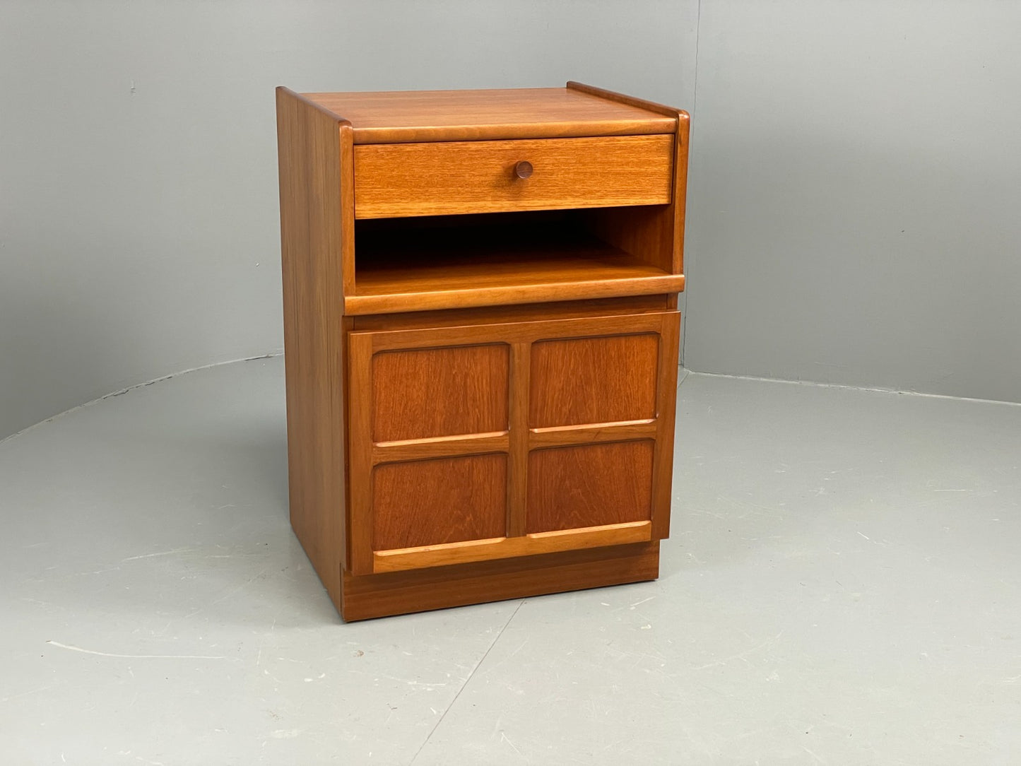 Vintage Nathan Bedside Cabinet Teak 1970s Retro Squares Design EB11557 MWOO0