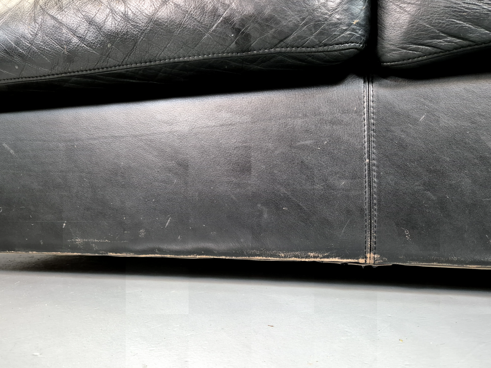 Vintage Danish 2 Seat Sofa Black Leather 1980s Retro MCM EB7162 M2SS - UKDK FURNITURE