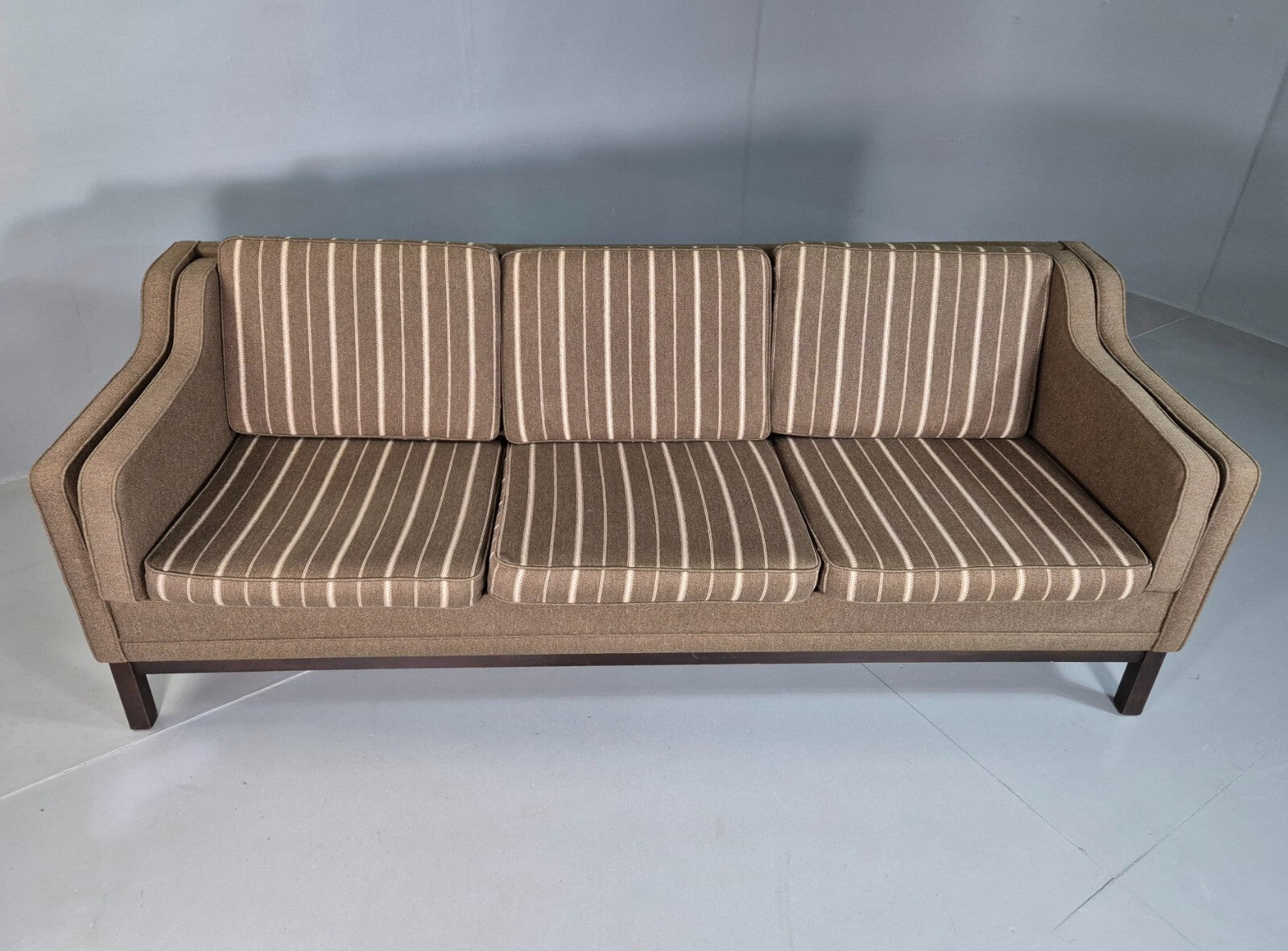 3 Seat Sofa Vintage Danish Khaki Wool Upholstery Mogensen Retro MCM EB7266 M3SS1