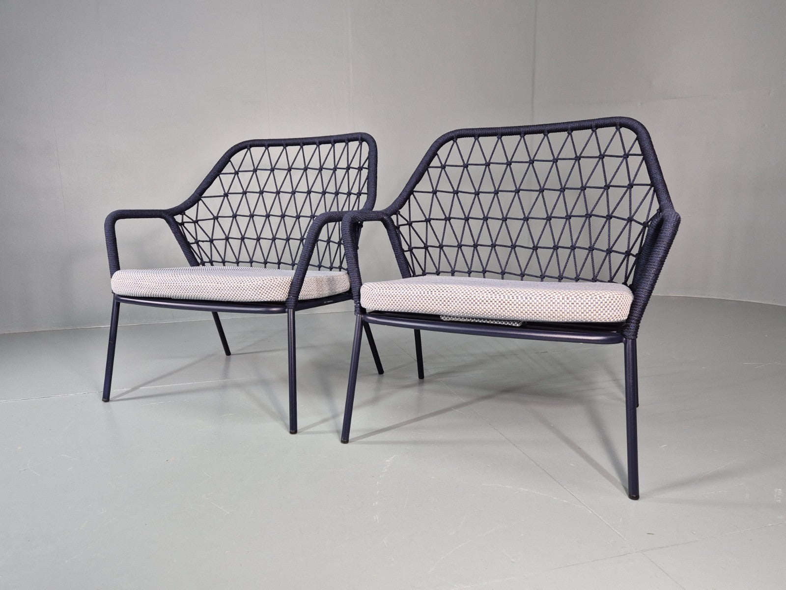 2 Pedrali Panarea 3679 Chairs Blue and Grey Modern Design EB11429 MNOR5