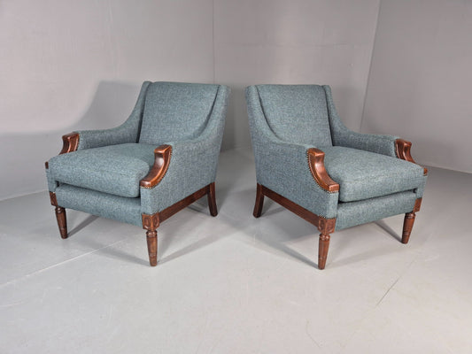 2 Vintage regency Style Armchairs 1970s Danish New Upholstery  EB11135 VCLO1
