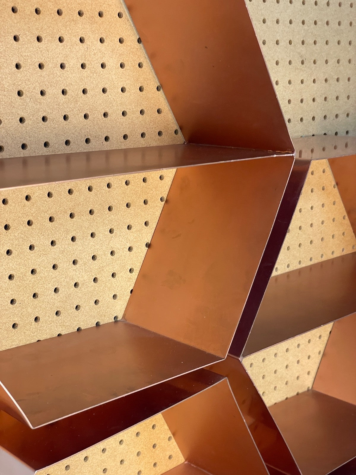 Hexagonal Wall Shelving Rose Gold Modern Metal EB10592 MWOO6