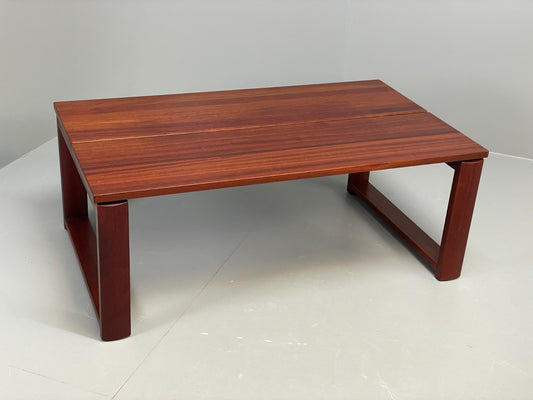 Vintage Rectangular Coffee Table Mahogany 1980s Solid Floating Top  EB11180 MWOO0