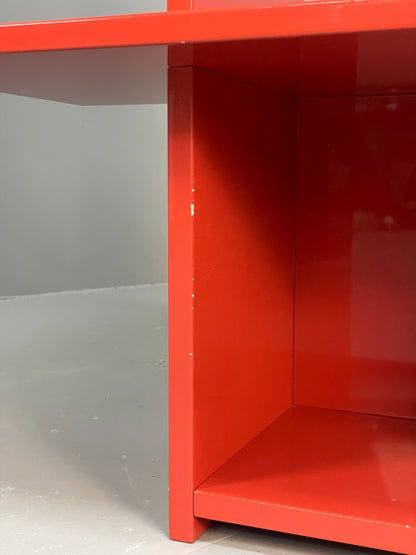 Red Bookcase Vinyl Storage - Postmodern 1980s Italian Style Gloss EB10950 MWOO6