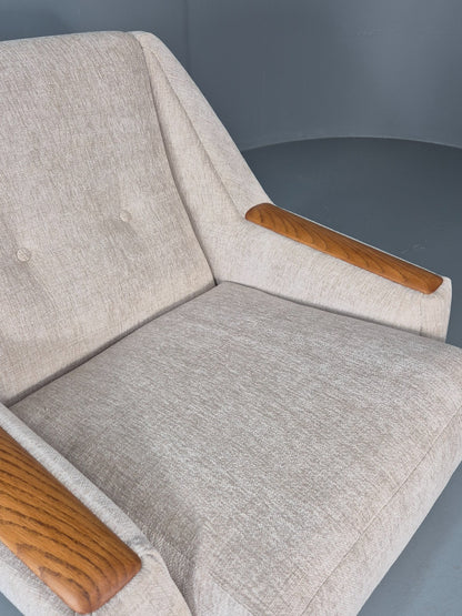 Vintage Danish Mid Century Lounge Chair Teak Frame New Upholstery EB11777 MNOR7