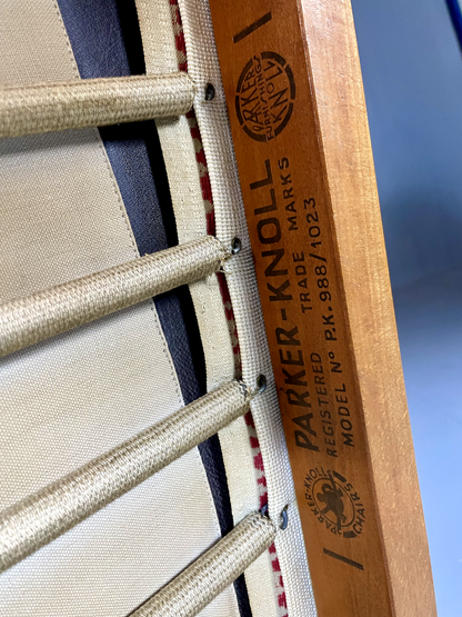 2 Parker Knoll Lounge Chairs Beech Vinyl MCM Retro PK988/1023 EB6264 MNOR7