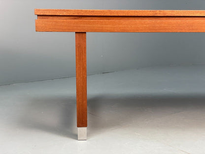 Midcentury Danish Teak Rectangular Coffee Table With Metal Feet EB8672 MWOO - UKDK FURNITURE