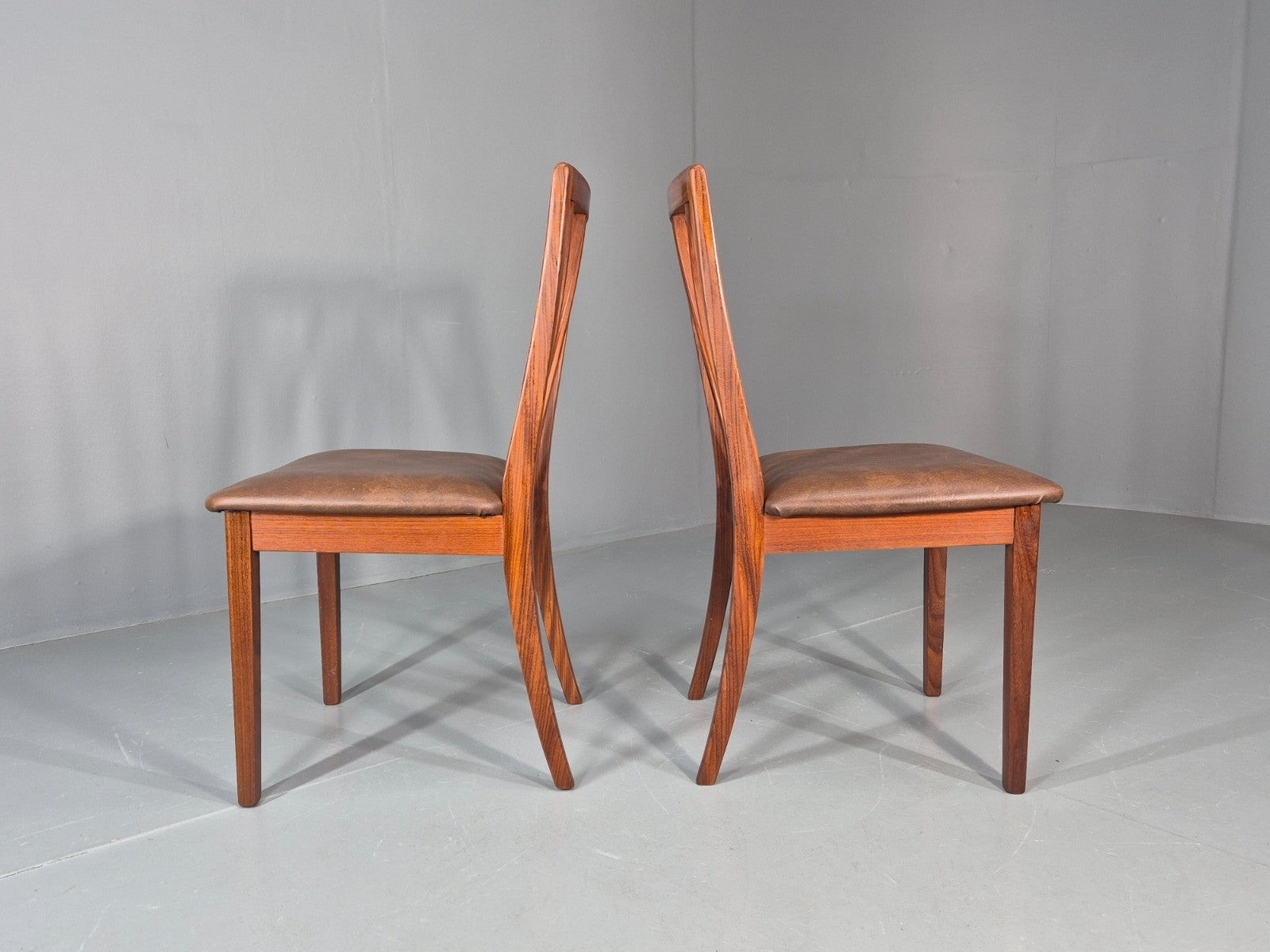 2 Vintage G plan Dining Chairs X Back 1970s Retro MCM Teak Frame EB11778 MDIN4