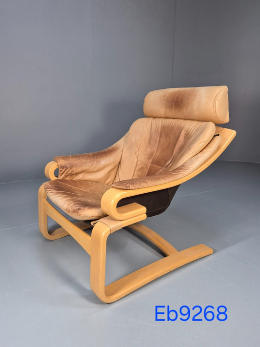 Vintage Danish Skippers Bentwood and Leather Apollo Lounge Chair EB9268 MBEN - UKDK FURNITURE