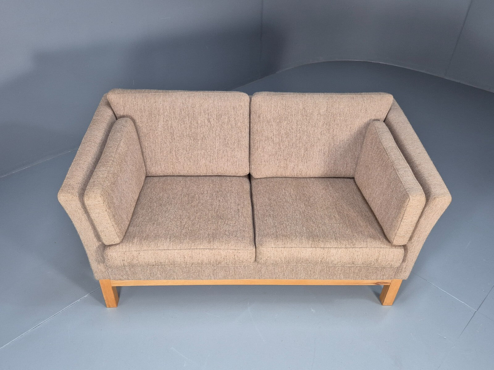 Vintage Danish Mid Century 2 Seat Sofa Beige Wool 1970s EB9668 M2SS - UKDK FURNITURE
