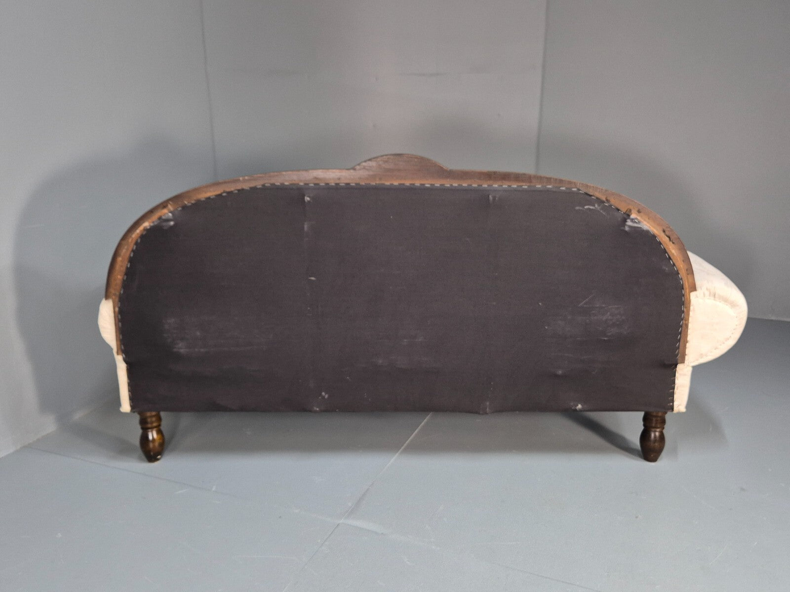Antique Art Deco Danish Chaise Lounge Off White Mahogany Frame 1930s EB9623 VCHA - UKDK FURNITURE