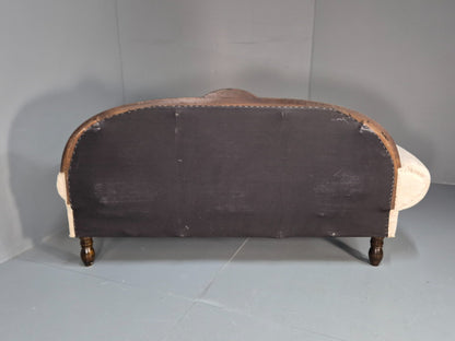 Antique Art Deco Danish Chaise Lounge Off White Mahogany Frame 1930s EB9623 VCHA - UKDK FURNITURE