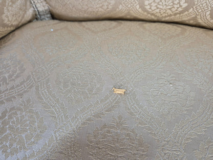 High and Low Back Danish Antique Rococo Style Lounge Chairs Damask EB9036 VCLO - UKDK FURNITURE