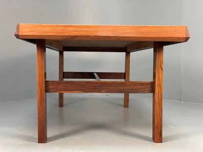 Vintage Danish Coffee Table - 1960s Mid Century Shaped Solid Legs EB11182 MWOO16