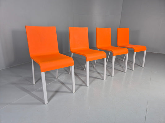 4 Orange Vitra Chairs By Maarten Van Severen Model .03 1990s EB11732 MDIN0