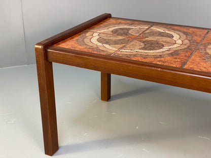 Vintage 1970s Tile Topped Teak Coffee Table Danish Retro Design EB9833 MWOO - UKDK FURNITURE