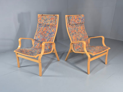 2 Vintage Bentwood Lounge Chairs Finn Ostergaard 1980s Retro MCM EB11337 MBEN0