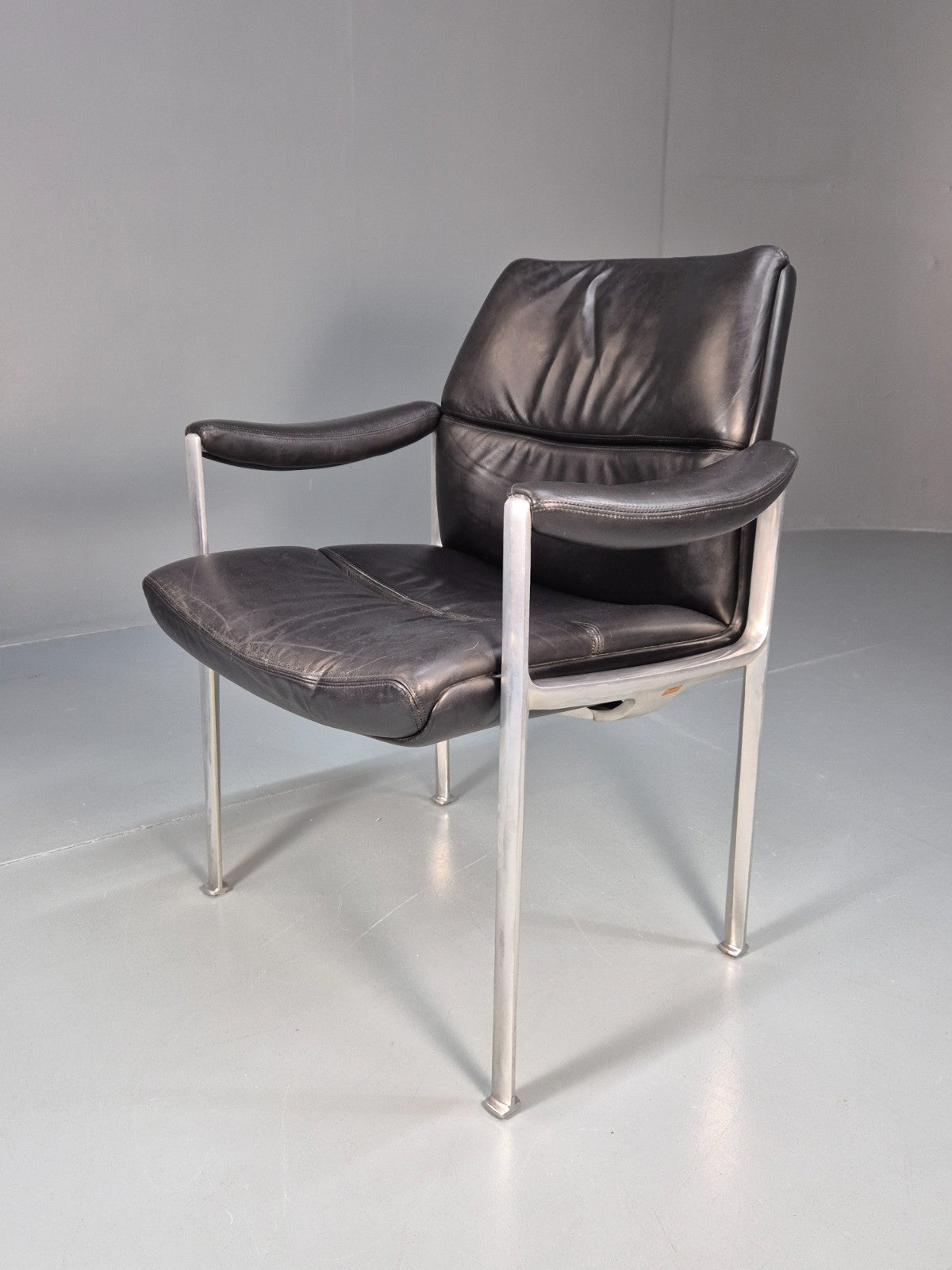 Roder Sohne Leather and Aluminium Boardroom Chair 1960s Retro MCM EB10616 MNOR0