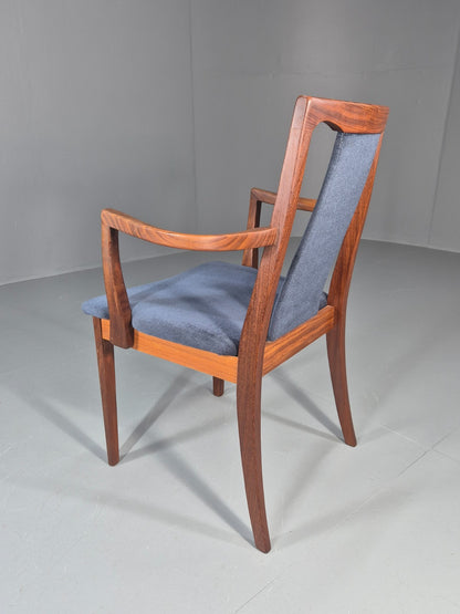 Vintage G plan Carver Chair 1980s Retro Teak Blue Velour EB11526 MDIN9