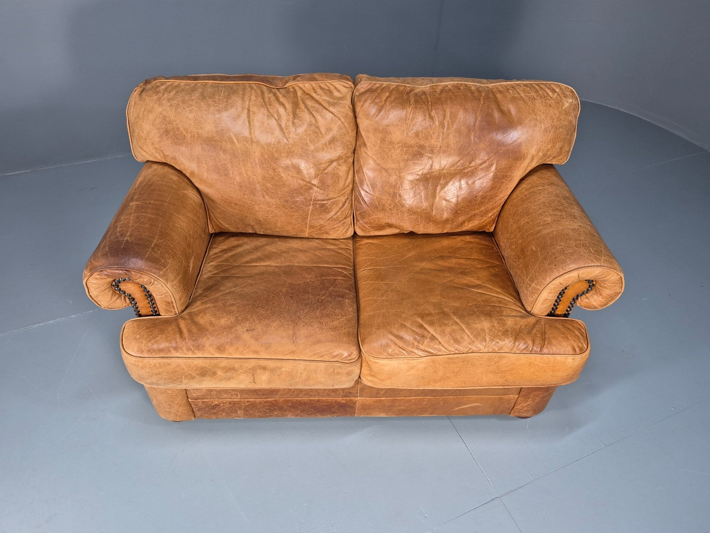 Leather Two Seat Cottage Settee Vintage Danish Quality 1990s  EB10637 M2SS3