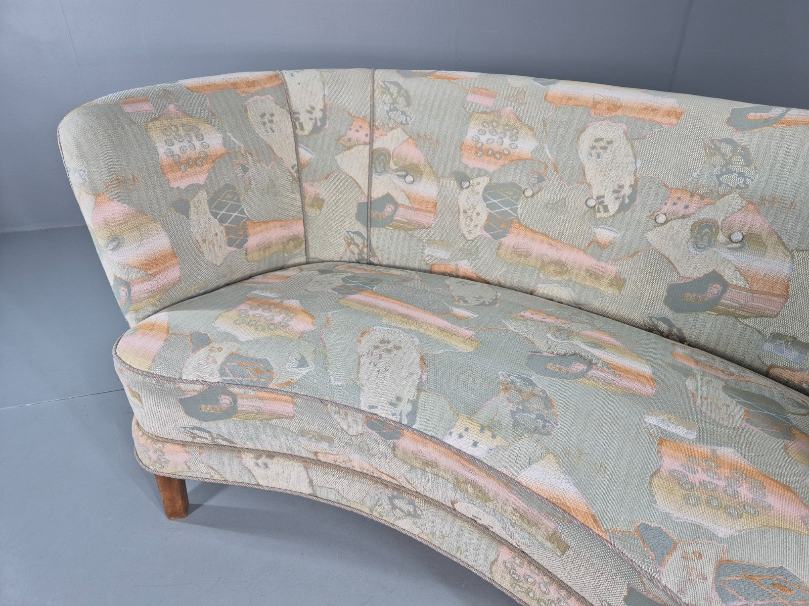 Vintage Two Seater Danish Curved Banana Sofa 1930s Art Deco Retro EB10792 M2SS8