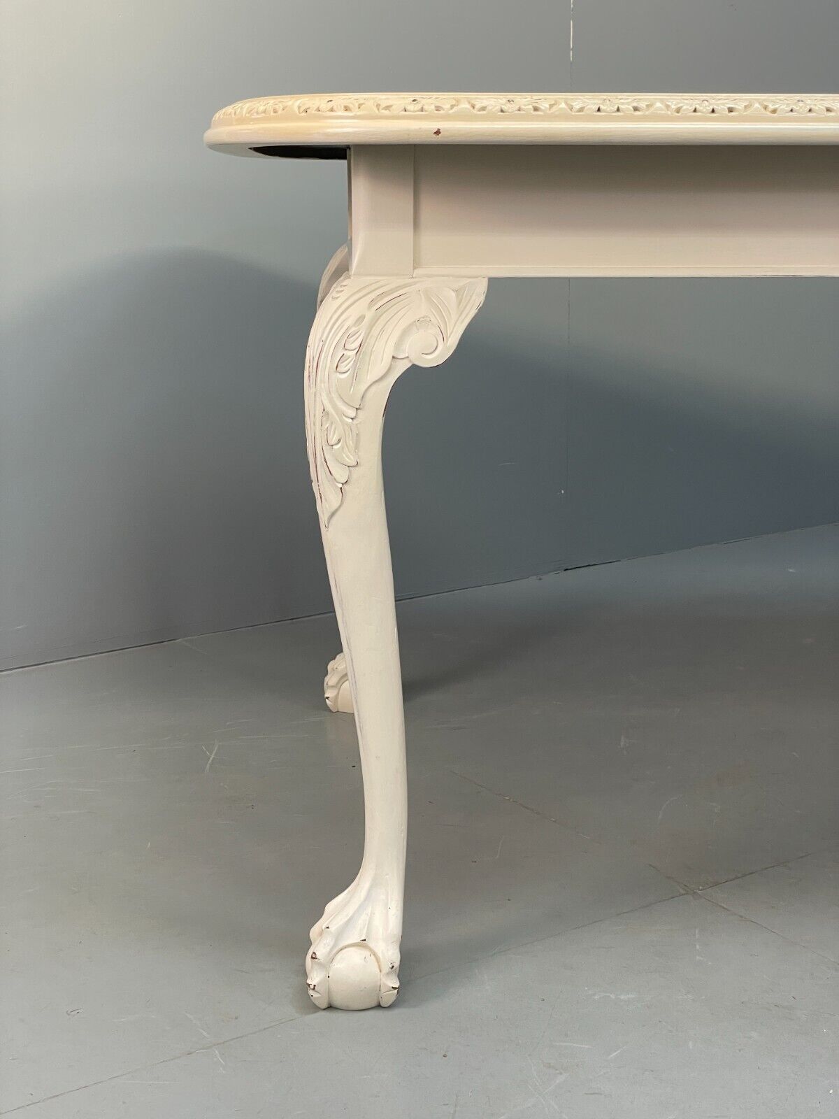 Antique Extending Dining Table Off White Painted Mahogany French EB9127 VWOO - UKDK FURNITURE