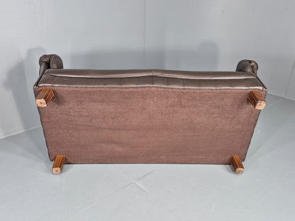Vintage 2 Seater Sofa Danish Brown Leather Mid Century Retro 1970s EB11929a M2SS9