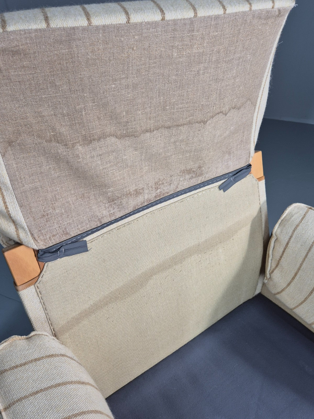 1970s Lounge Chair Vintage Denmark Nielaus Cream Wool MCM Retro EB11307 MNOR17