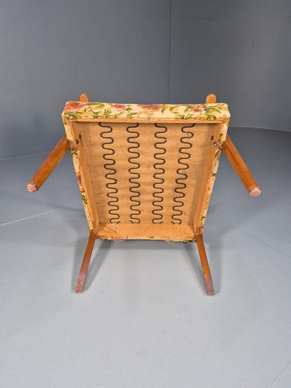 Vintage Danish Lounge Chair Reupholstery Project Beech Arm MCM Retro EB8917 MNOR - UKDK FURNITURE