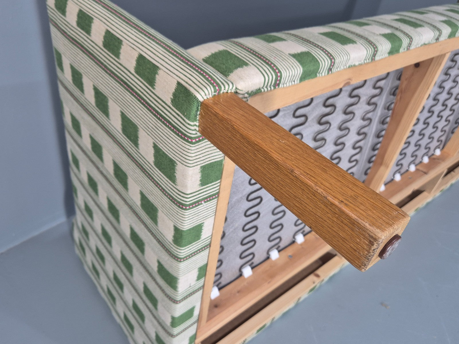 Mid Century Three Seater Sofa Danish Lost and Found Upholstery MCM EB10971 M3SS9