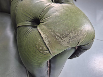 Three Seater Green Leather Chesterfield Quality Version Retro EB11023 VCHE22