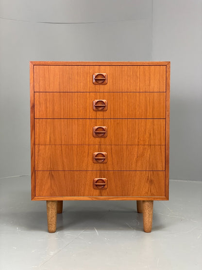 Vintage Chest Of Drawers 1970s Teak Danish Retro Round Handles EB11858 MWOO0