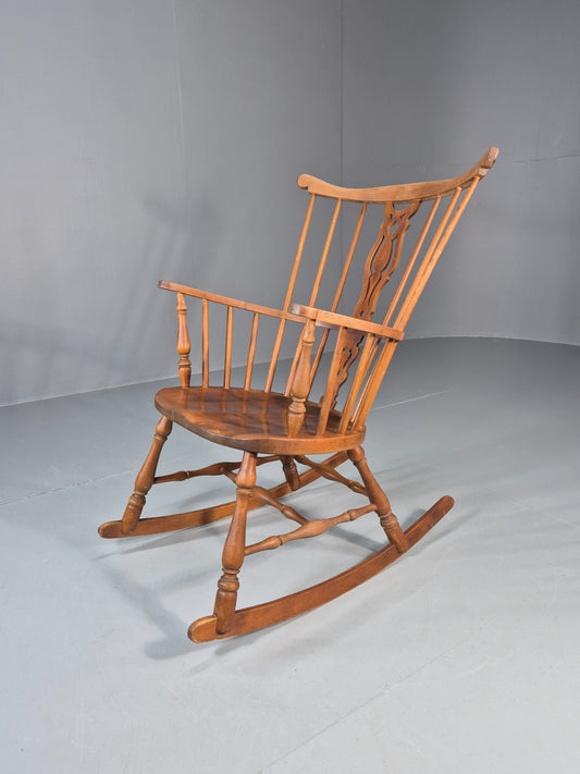Vintage Rocking Chair Danish Windsor in Beech 1930s EB10760 VWOO0