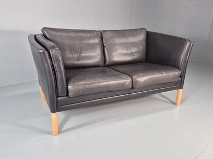 Vintage Danish Two Seater Leather Sofa Quality Feather Filled Retro EB11643 M2SS0