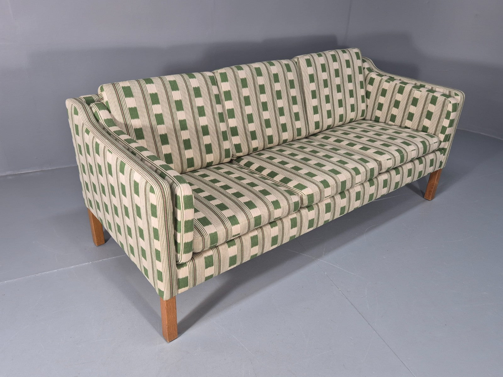 Mid Century Three Seater Sofa Danish Lost and Found Upholstery MCM EB10971 M3SS10