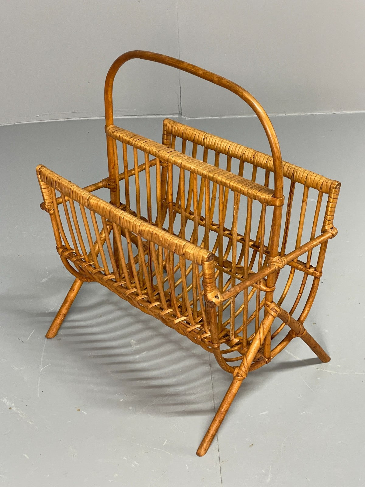 Vintage Bamboo Magazine Rack 1960s Danish Design Retro EB10827 MWOO6