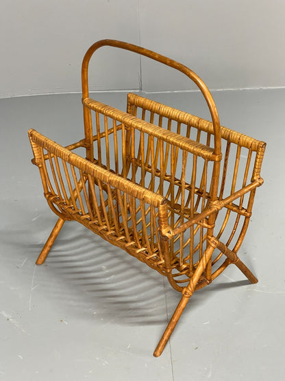 Vintage Bamboo Magazine Rack 1960s Danish Design Retro EB10827 MWOO6