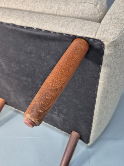 Mid Century Danish Lounge Chair New Upholstery Teak Paws and Legs   EB10726 MNOR9