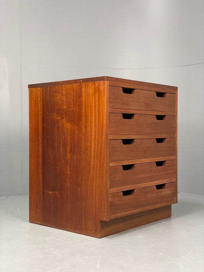 Vintage Chest Of Drawers 1950s Chunky Solid Mahogany Mid Century EB11559 MWOO18