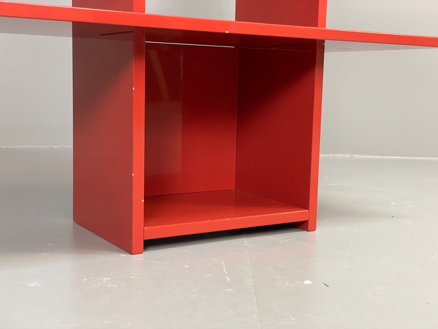 Red Bookcase Vinyl Storage - Postmodern 1980s Style Gloss Laminate EB10949 MWOO7