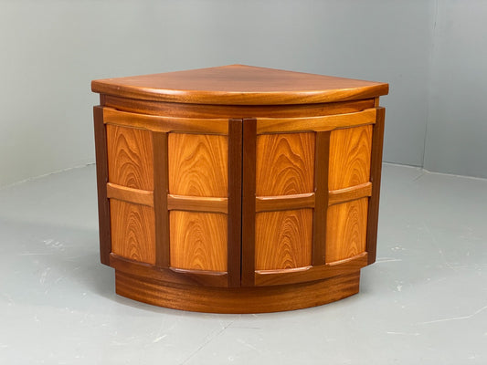Vintage Nathan Corner Cabinet Teak Squares Design Retro 1970s EB11801 MWOO0