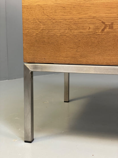 Modern Solid Oak Sideboard Ligna By Ethnicraft Steel Base EB9836 MWOO - UKDK FURNITURE