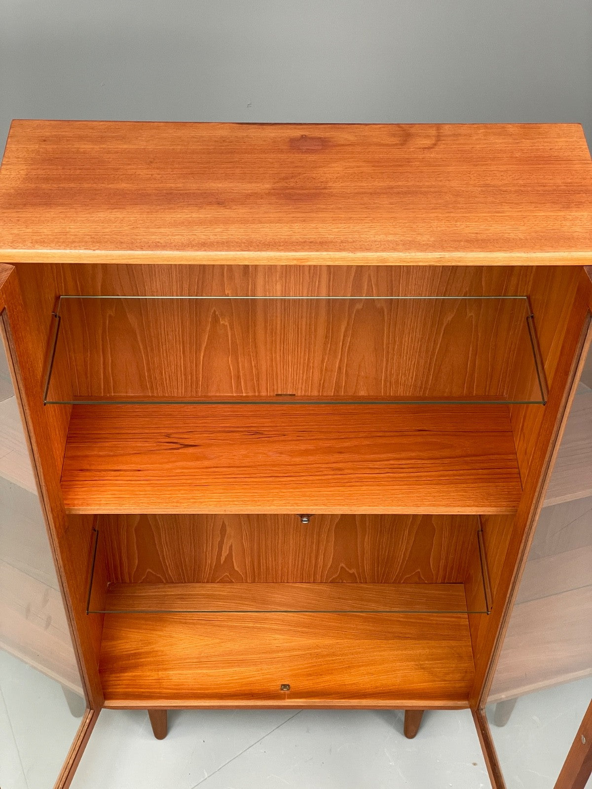 Vintage G Plan Teak Glazed Bookcase Retro 1970s Shelving EB10002 MWOO - UKDK FURNITURE