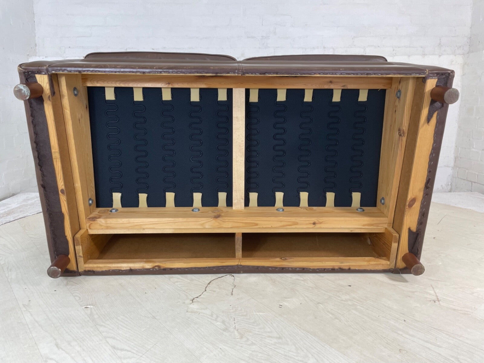 Leather Two Seat Sofa Vintage Danish 1970s Retro Thams Style EB4087 M2SS7