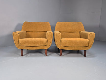 2 Vintage Danish 1960s Lounge Chairs Thams Reupholstery 1960s MCM EB9561 MNOR - UKDK FURNITURE