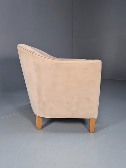 Mordern Danish Cream Faux Suede Tub Chair Beech Legs EB9308 MNOR - UKDK FURNITURE